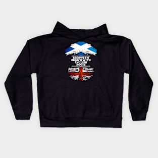 Scottish Grown With English Roots - Gift for English With Roots From England Kids Hoodie